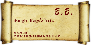 Bergh Begónia névjegykártya